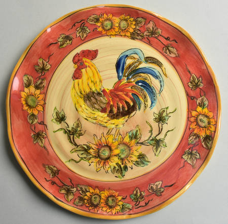 Red Rooster Dinner Plate