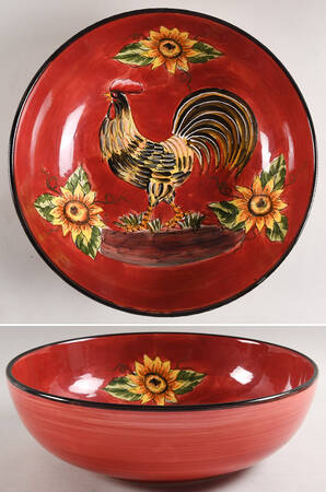 Red Rooster 11" Round Serving Bowl