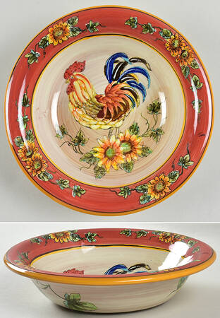 Red Rooster Rim Soup Bowl