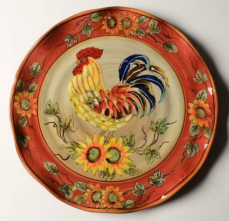 Red Rooster Dinner Plate