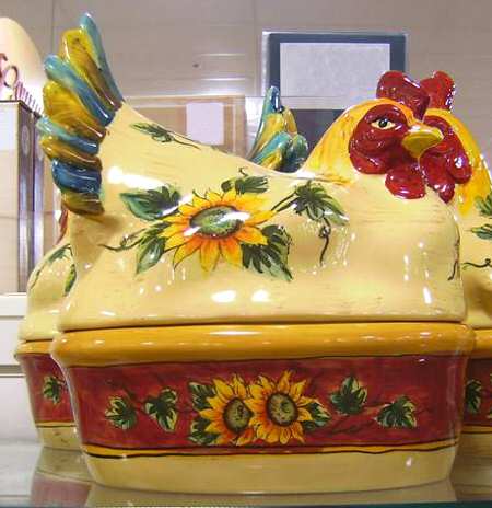 Red Rooster Figural Oval Baker & Lid
