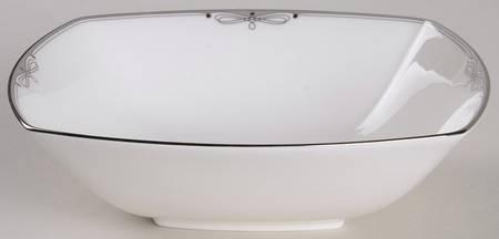 Platinum Ribbons Square Soup Bowl