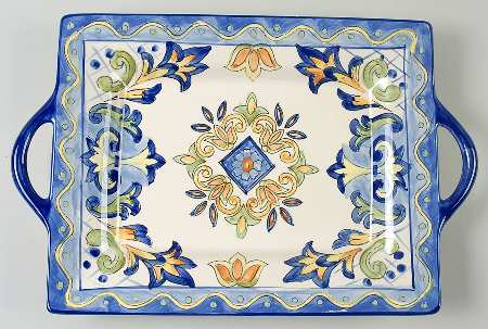 Blue Talavera 15" Rectangular Serving Platter