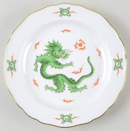 Ming Dragon Green (Ornate, No Band Border by Meissen (Germany)