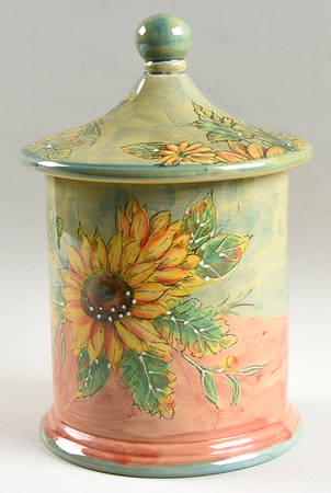 Terra Cotta Sunflower Medium Canister & Lid