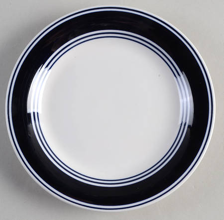 Casual Banded Cobalt Blue Salad Plate