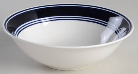 Casual Banded Cobalt Blue Soup/Cereal Bowl