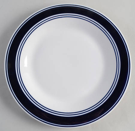 Casual Banded Cobalt Blue Dinner Plate