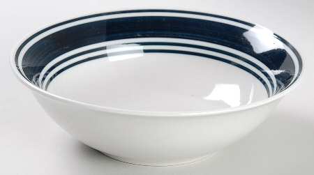 Casual Banded Cobalt Blue Soup/Cereal Bowl