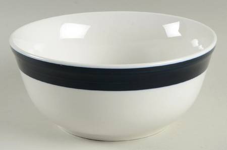Casual Banded Cobalt Blue Soup/Cereal Bowl