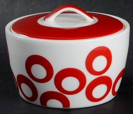 Circle Chic Red Sugar Bowl & Lid