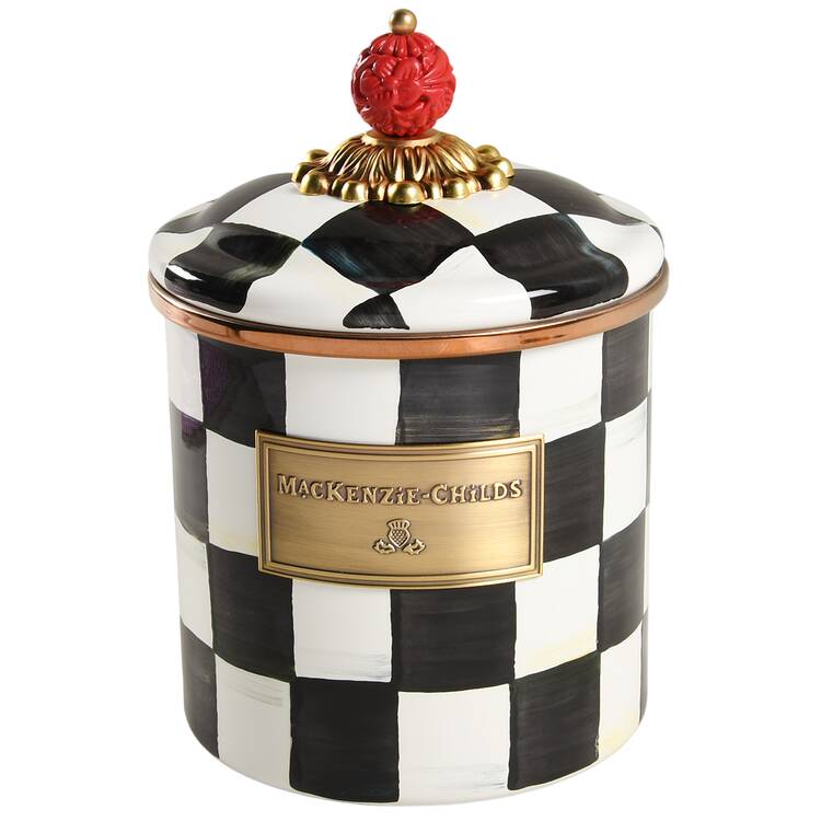 Courtly Check (Enamelware) Small Canister & Lid by MacKenzie-Childs