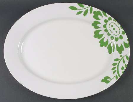 Hudson Green 16" Oval Serving Platter