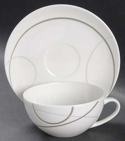 Geometric Circles Flat Cup & Saucer Set