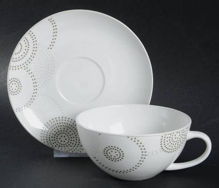 Sparkle Circles Flat Cup & Saucer Set