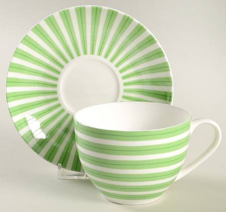 Allegro Green Flat Cup & Saucer Set