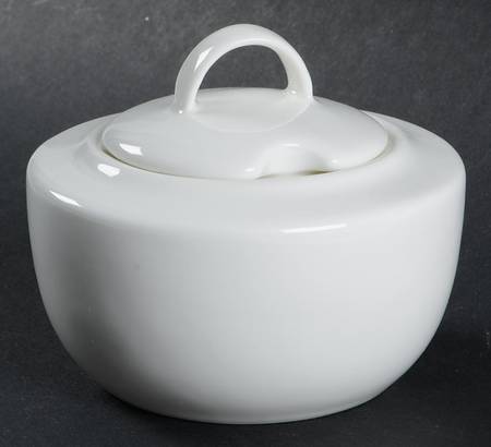 Cashmere White Sugar Bowl & Lid