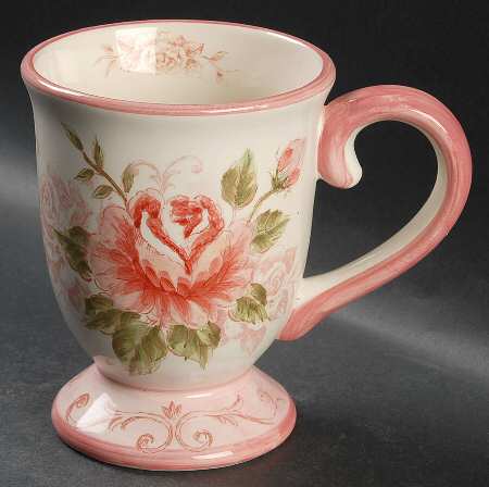 Victorian Toile Rose Mug