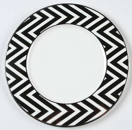 Color Studio Black and Platinum Accent Salad Plate