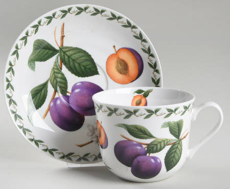 Orchard Fruits Breakfast Cup & Saucer Set