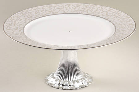 Parchment (China) Cake Stand with 4"-5" Metal Pedestal  Hc