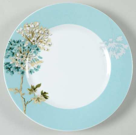Silk Floral Teal Bread & Butter Plate