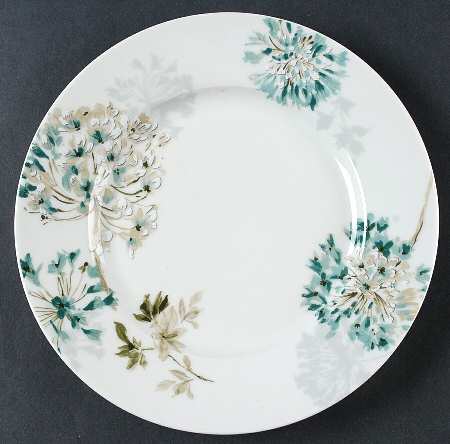 Silk Floral Teal Salad Plate