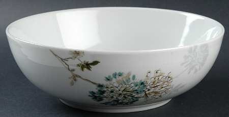 Silk Floral Teal 9" Round Vegetable Bowl
