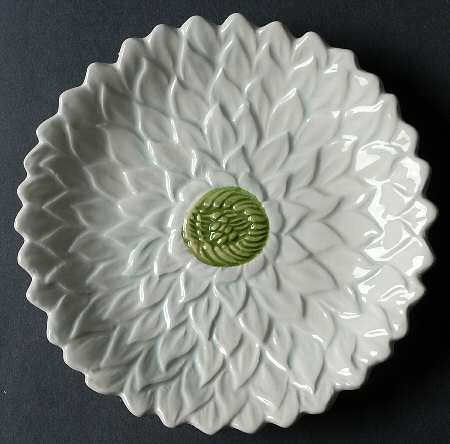 Silk Floral Teal Sculpted Appetizer Plate