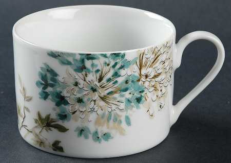 Silk Floral Teal Flat Cup