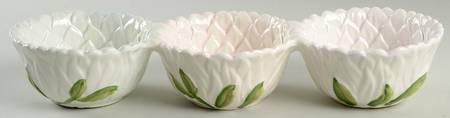 Silk Floral Teal 3-Part Oval Divided Server