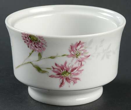 Silk Floral Pink Sugar Bowl No Lid