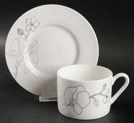 Orchid Shimmer Flat Cup & Saucer Set