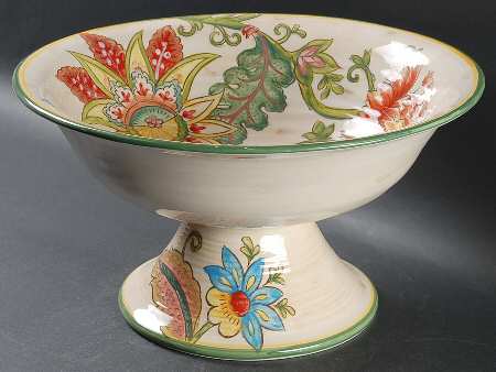 Vanilla Chintz Large Footed Fruit Bowl