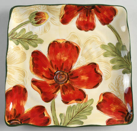 Poppy Garden Square Dinner Plate