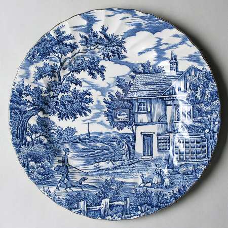 Hunter Blue (Platinum Trim) by Myott Staffordshire
