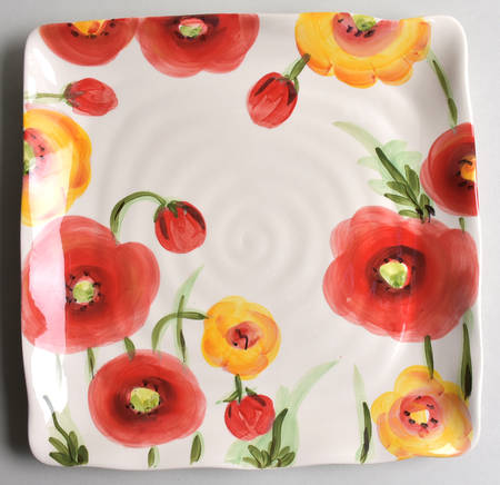 Poppy Pops Square Dinner Plate