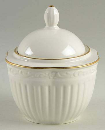 Italian Countryside Gold Sugar Bowl & Lid