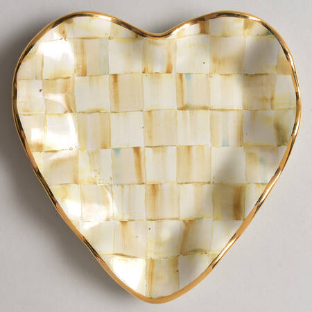 Parchment Check 6" Heart Plate