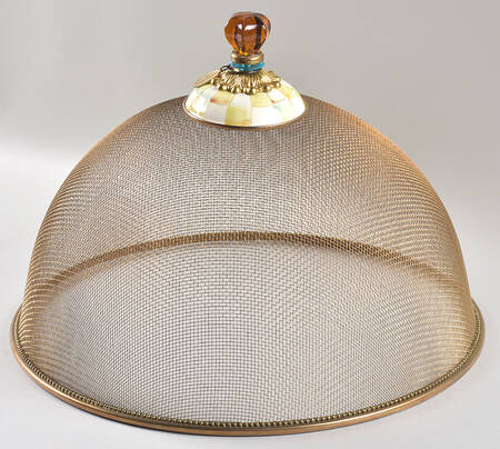 Parchment Check Mesh Food Cover Dome