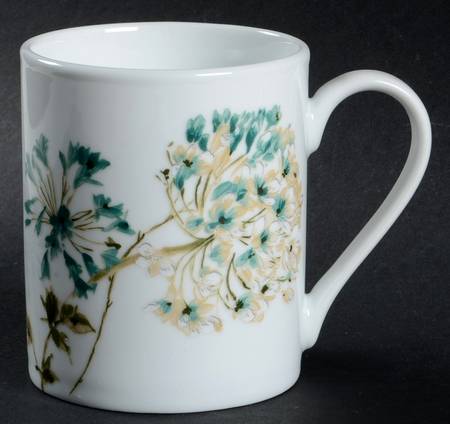 Silk Floral Square Teal Mug