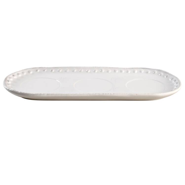 Blanc Tray for 3 Pc Ceramic Flatware Caddy