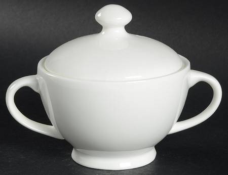 Lucerne White (Delray) Sugar Bowl & Lid