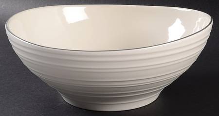 Swirl Graphite Banded 9" Round Vegetable Bowl