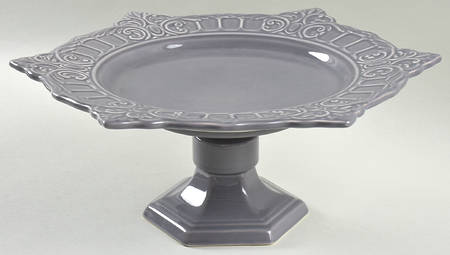Venice Concrete Grey 13" Diameter Pedestal Cake Stand