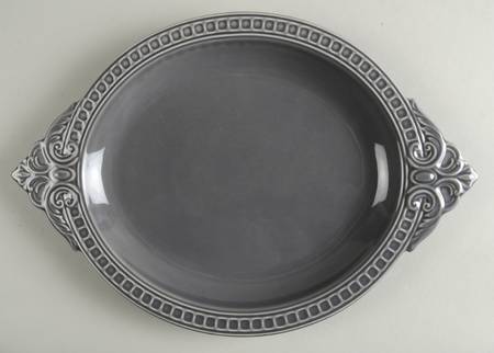 Venice Concrete Grey 15" Oval Serving Platter