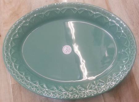 Batalha Teal 11" Oval Serving Platter