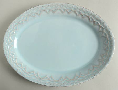 Batalha Teal 13" Oval Serving Platter