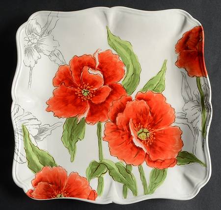 Red Poppy Dinner Plate