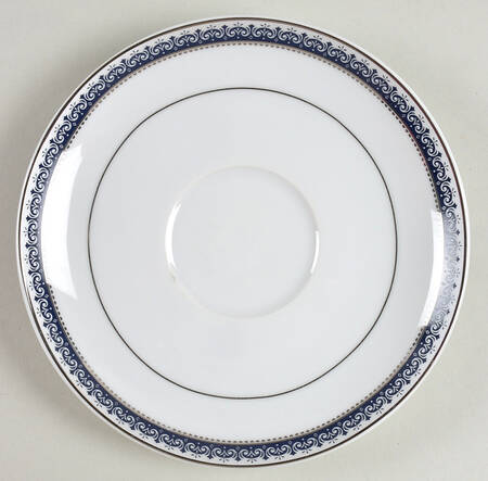 Platinum Crown Cobalt Blue Saucer
